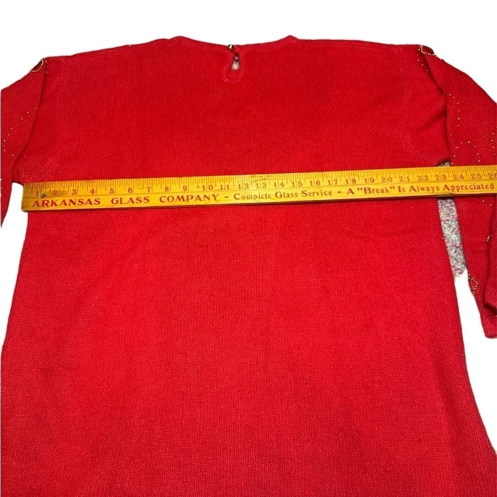 Vintage I.B. Diffusion Sweater Size‎ 2X Red Bling Silk Blend 90s